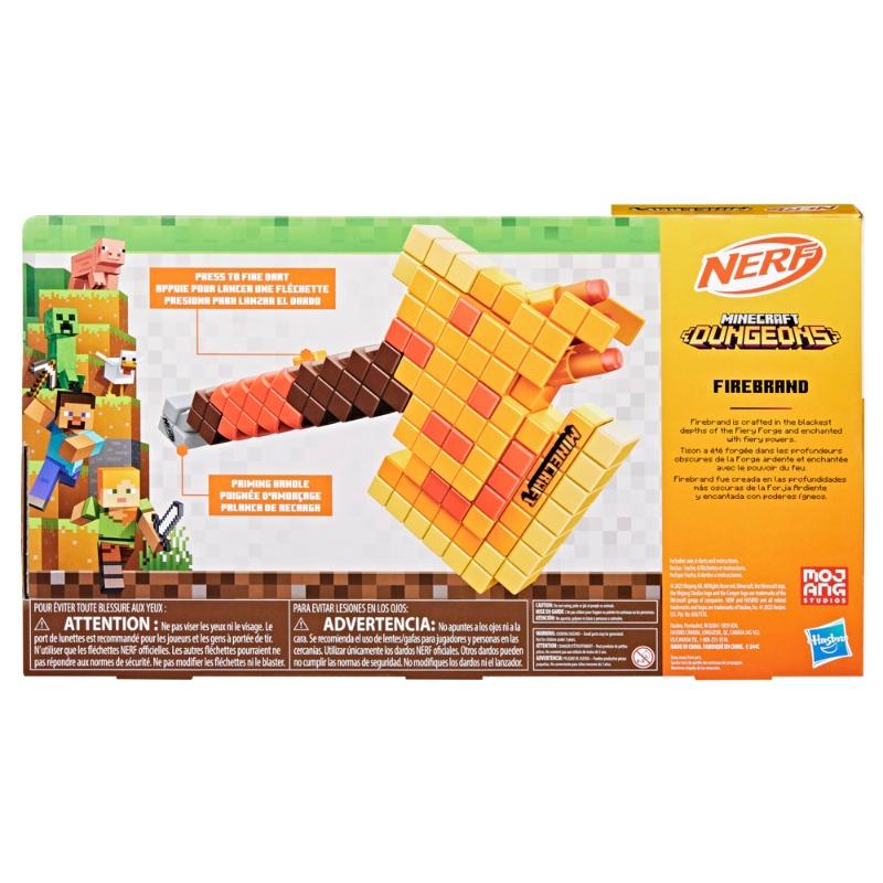 Nerf Minecraft Firebrand Dart Axe with 6 Foam Darts