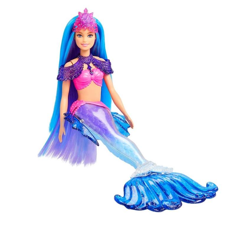 Barbie - Malibu Mermaid Power Blue Hair Doll with Interchangeable Flipper and Accessories