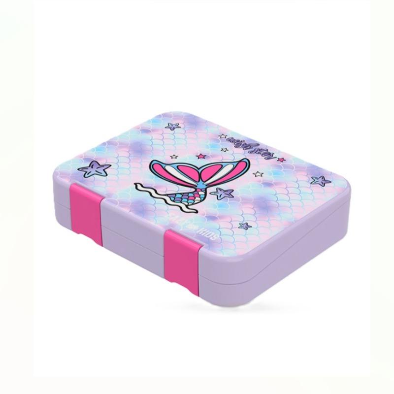 Eazy Kids Convertible Bento Lunch Box with Sandwich Cutter Set - Mermaid Purple