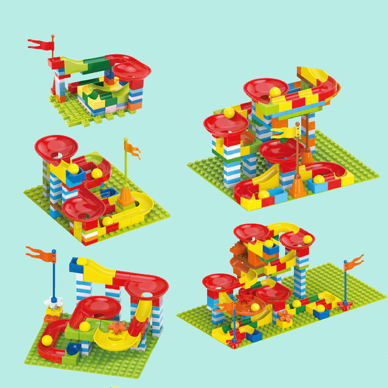 طاولة أنشطة الأطفال مع مكعبات البناء