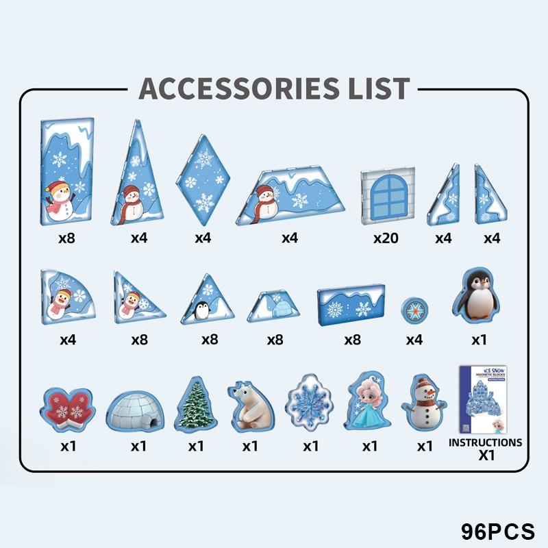 Pinxies Enchanted Ice Castle Magnetic Building Set - 96 Pc