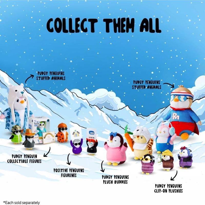 Pixie Pie Clip Plush Pudgy Penguins in 5cm - Multishapes