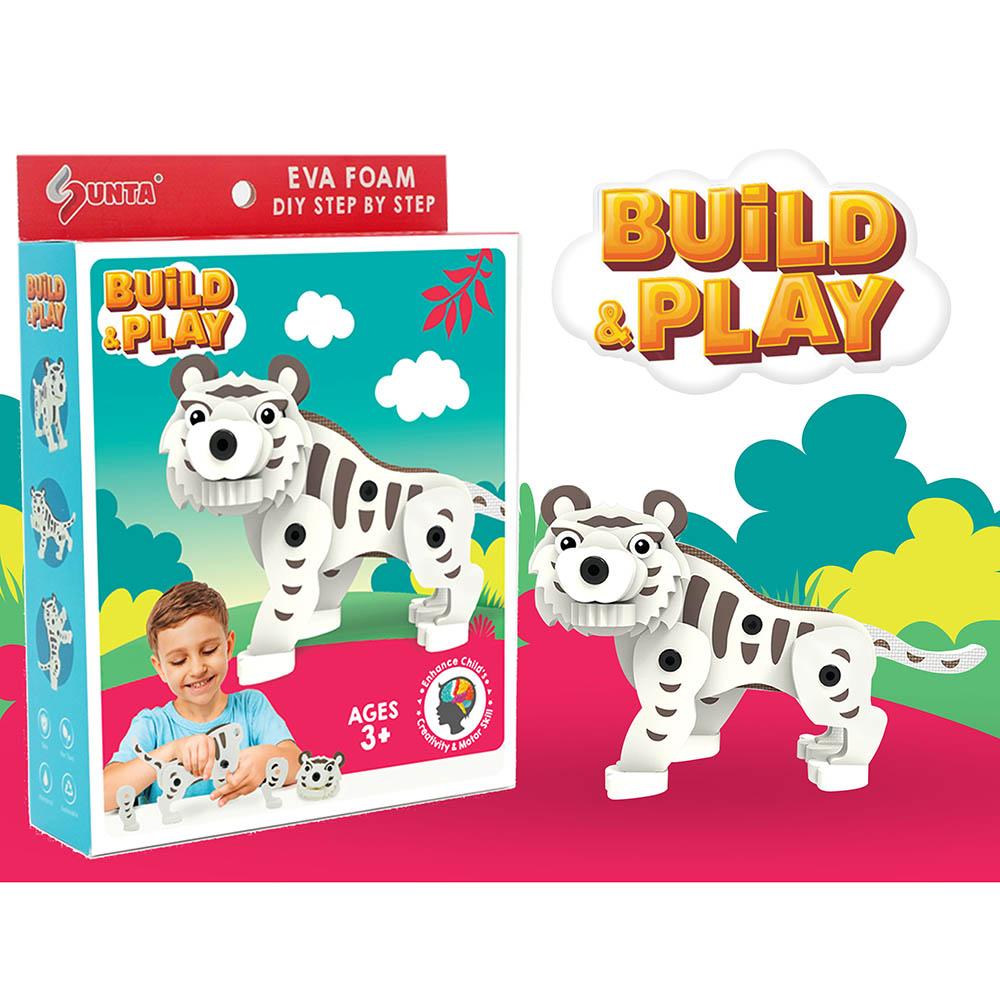 سونتا - مجموعة بناء داي بلاي فوم بتصميم النمر الأبيض