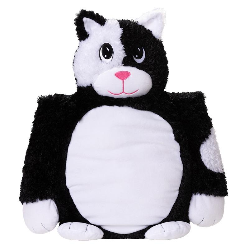 ليتل بيج هاجز - دمية قطيفة بتصميم القطة لون أسود وأبيض