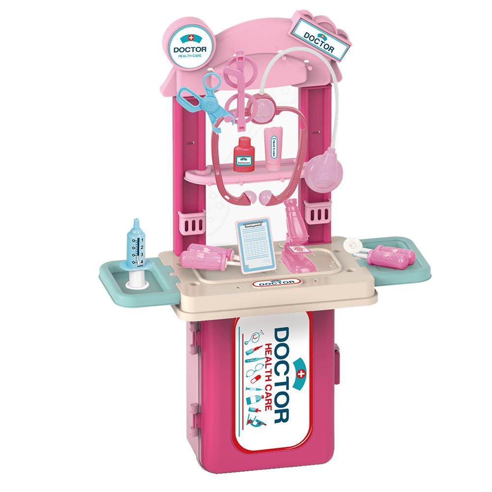 مجموعة أدوات الطبيب 3 في 1 - وردي