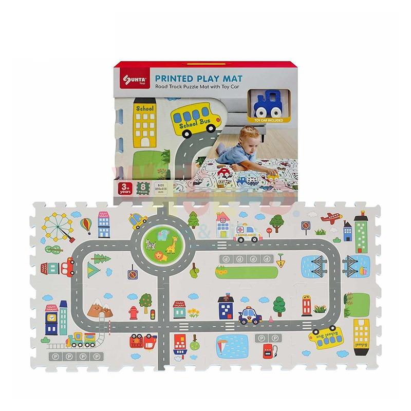 Sunta Printed Road Track Puzzle W/Car - Multi Shapes