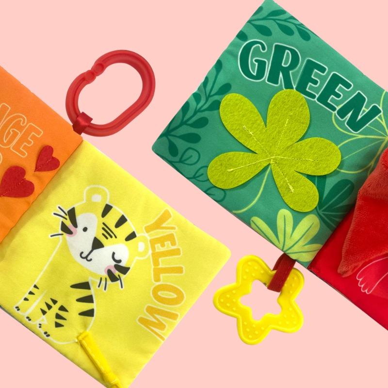 كتاب مون بيبي من القماش الناعم متعدد الألوان