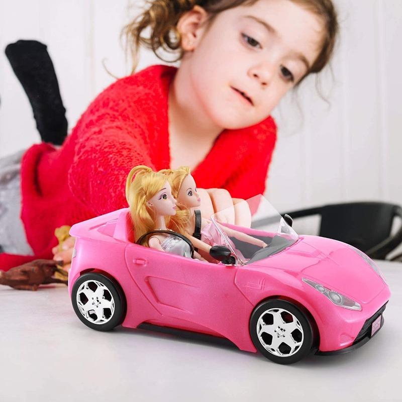 Glittering Pink Convertible Doll Car