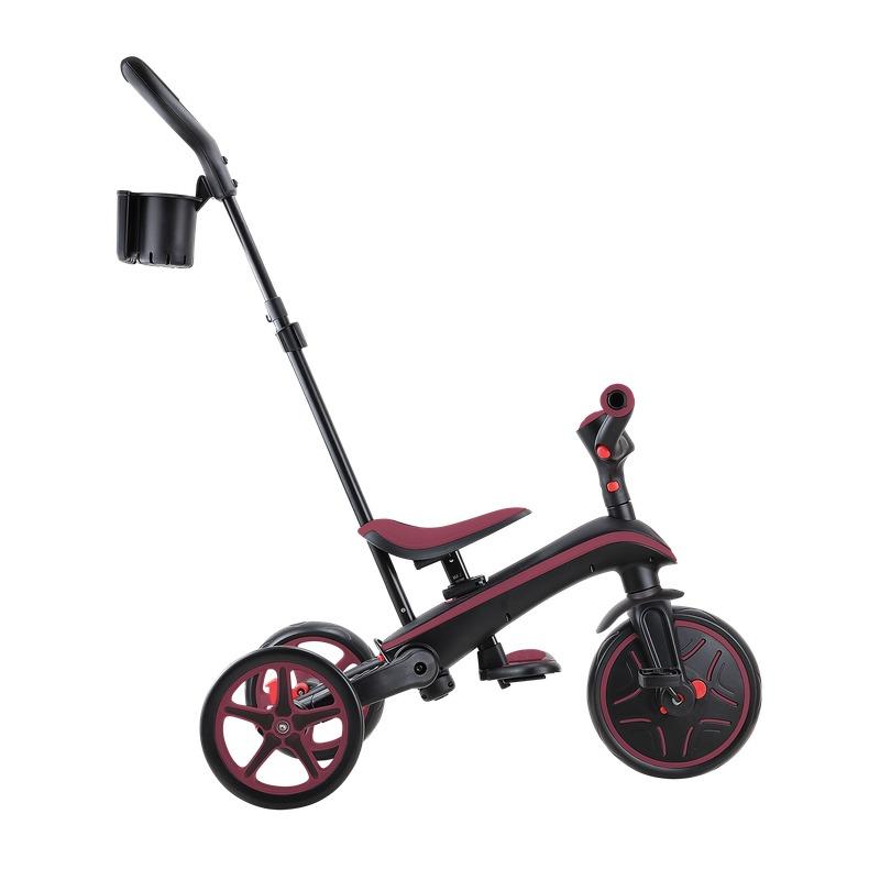 Globber Foldable Explorer Trike 4-in-1 Adjustable Kids Tricycle Burgundy