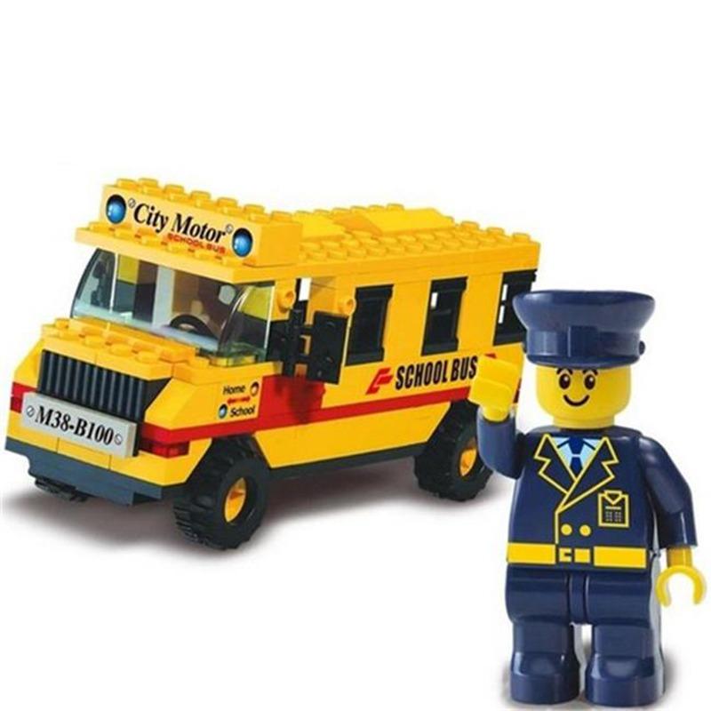 Sluban School Bus Building Block Set - 105 Pcs
