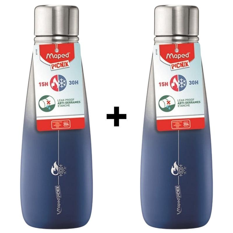 Buy 1 Get 1 Free Maped Picnik Concept Steel Bootle 500 ml - Blue