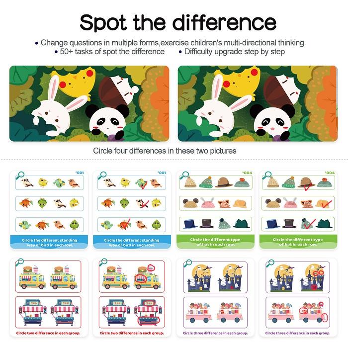 Wiple Clean Early Learning Cards - Spot The Defference
