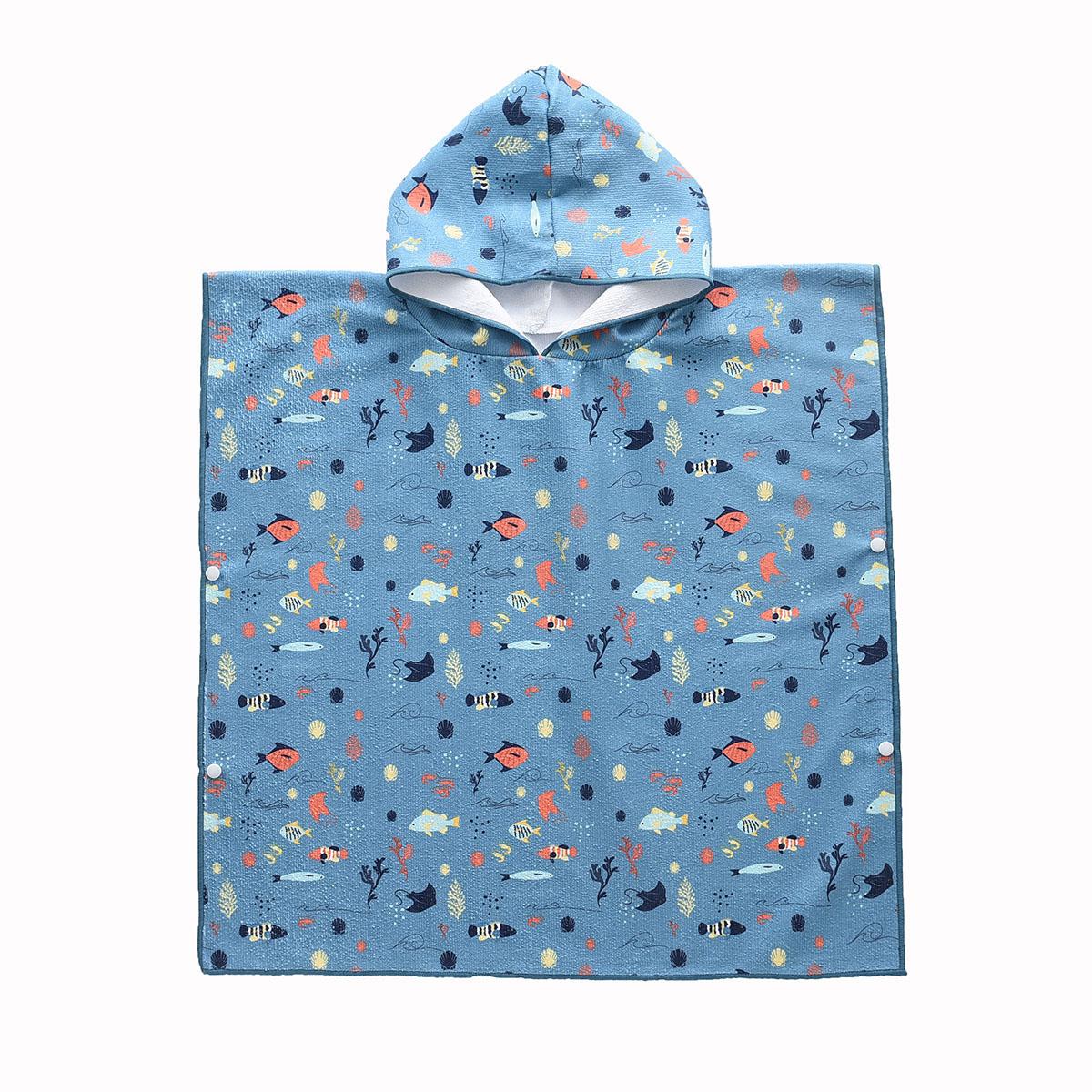 Seashell - Kids Beach Towel Fish Blue