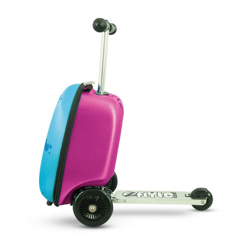 Hard Shell Backpack Scooter Suitcase Monster - Blue/Pink