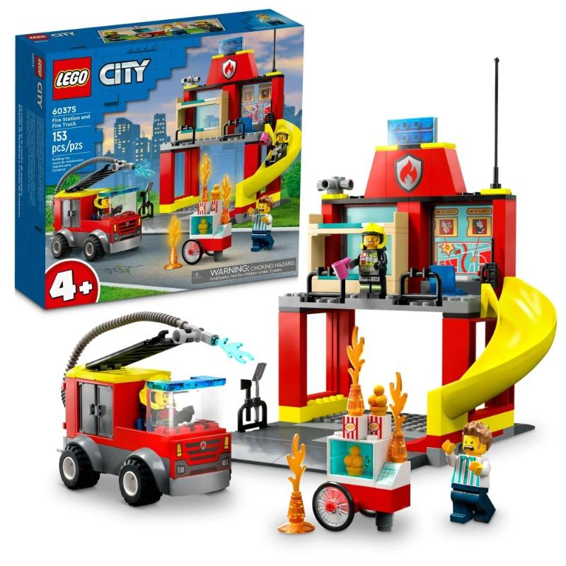 LEGO City Fire Station And Fire Engine Building Toy Set - 153 Pcs