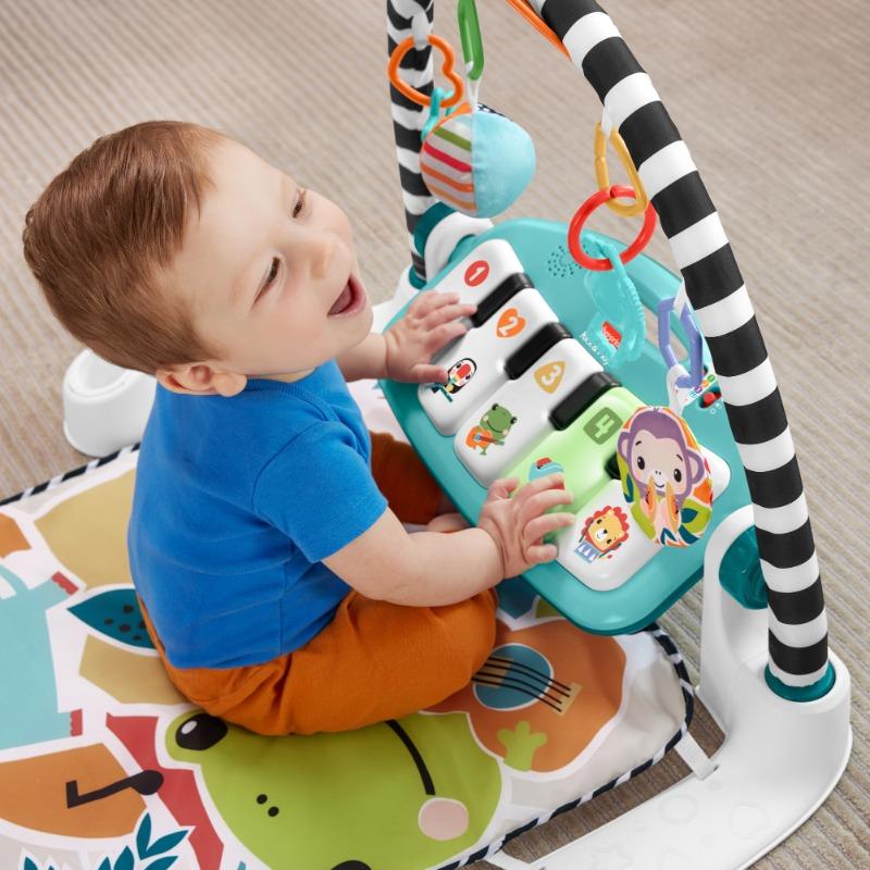 Fisher Price Glow and Grow Kick and Play Piano Gym- Blue