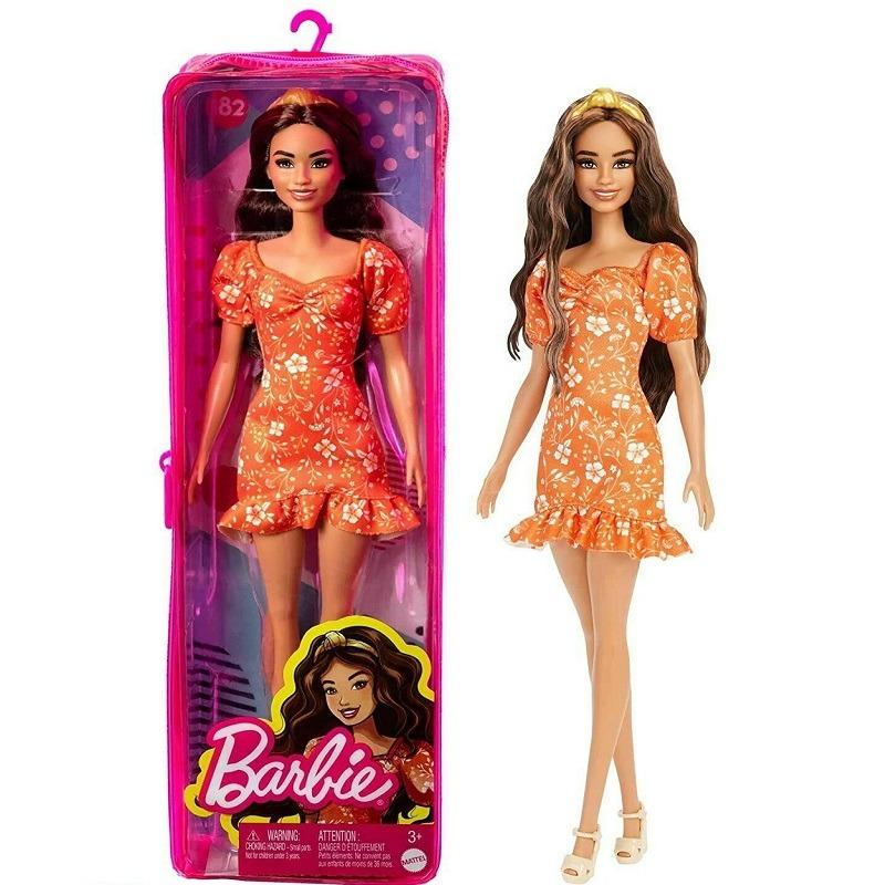 باربي - دمية باربي فاشنيستا بفستان لون برتقالي
