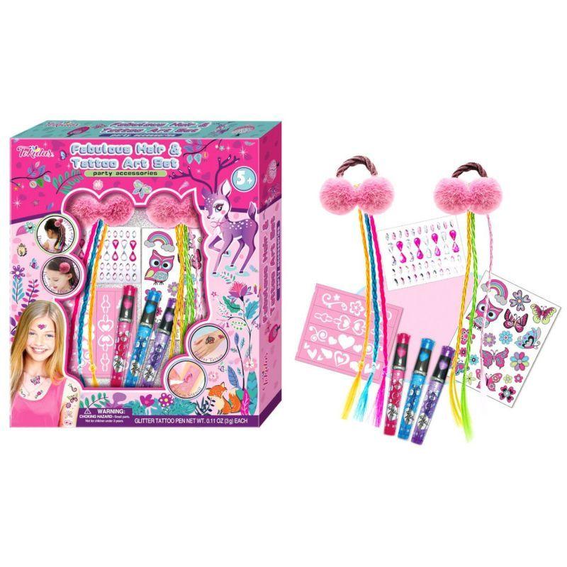 Tokidas Girls Fabulous Hair And Tattoo Art Set Accessories