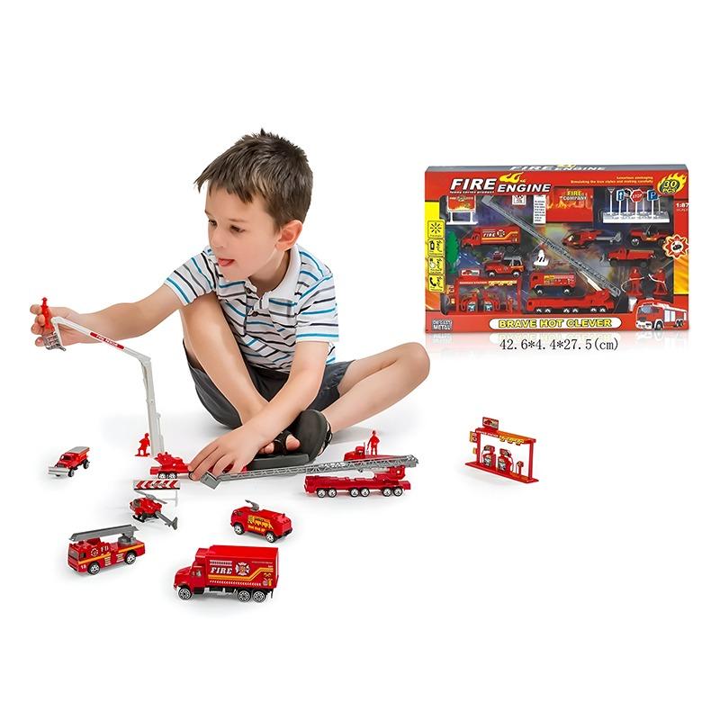Die Cast Fire Engine Set 30 Pcs
