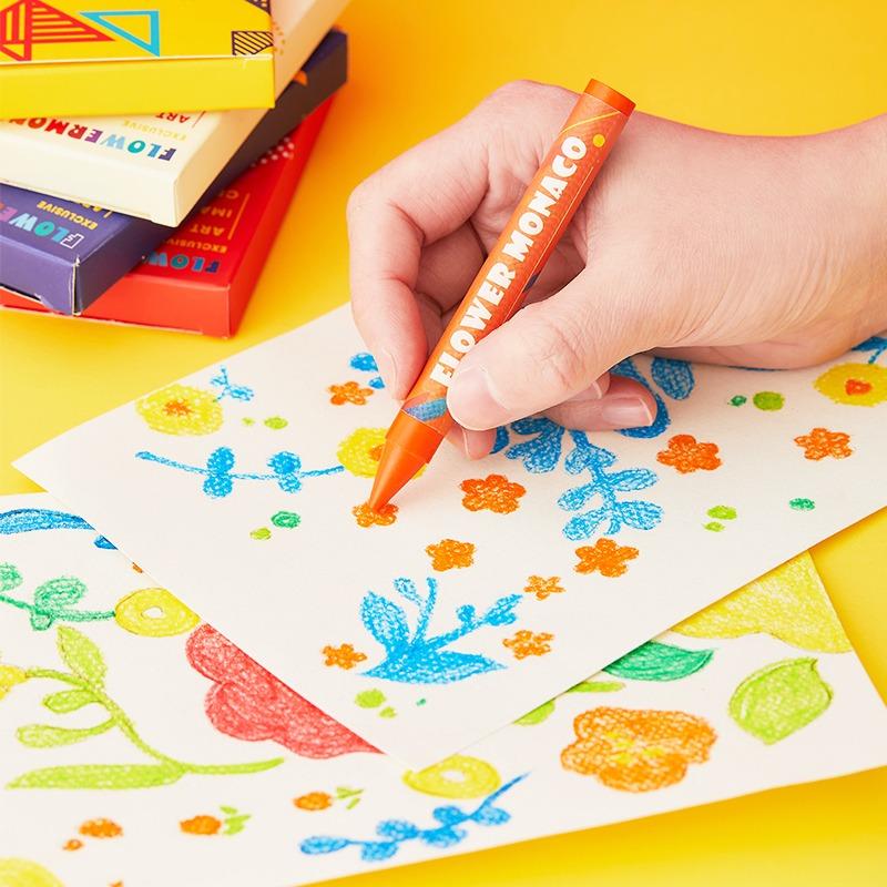 Lebze Flower Monaco Crayons 12 Colors