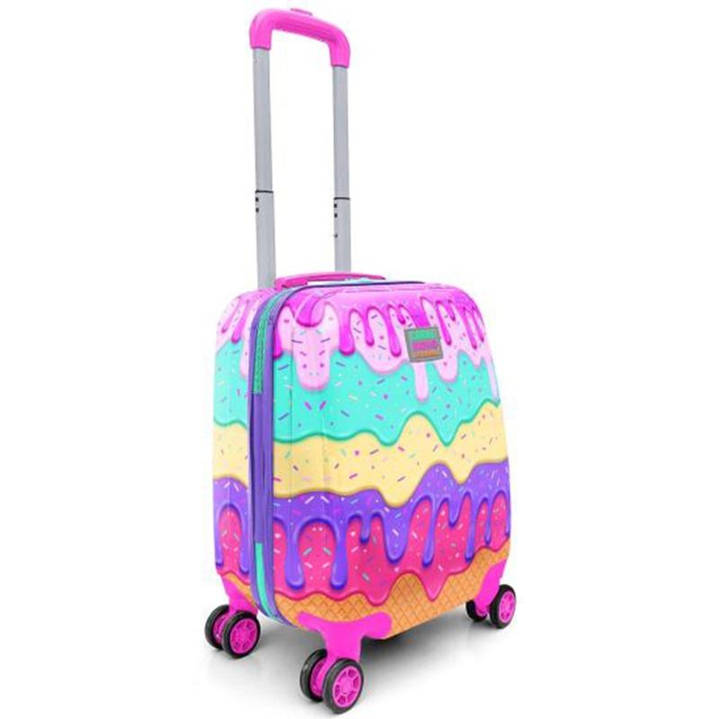 Coral High Kids Pink Colorful Ice Cream Patterned Children's Suitcase