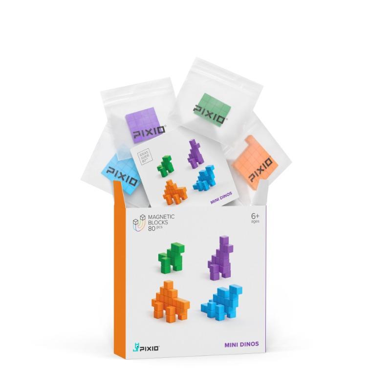 PIXIO Mini Dinos - 80 Magnetic blocks