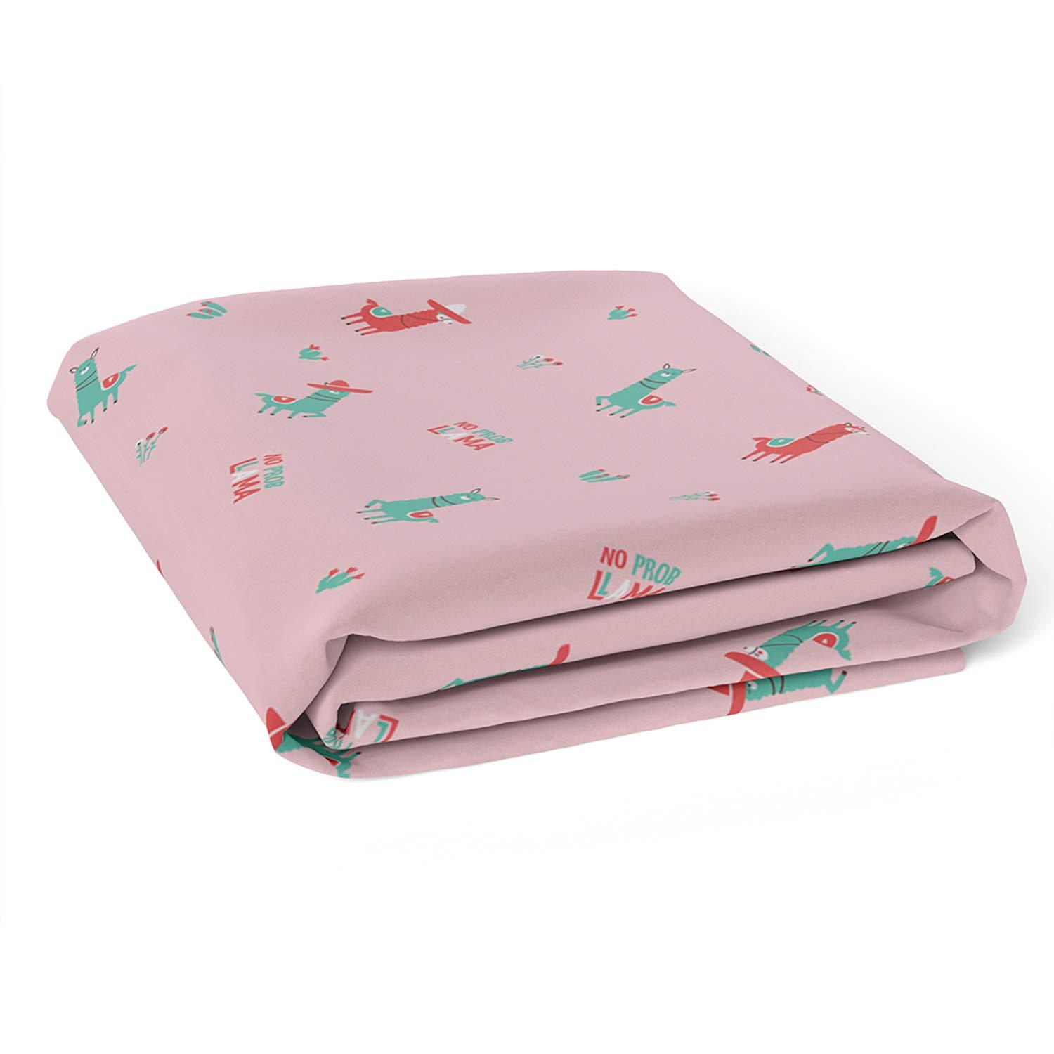 رابيتات - شرشف سرير أطفال قطن عضوي بتصميم اللاما