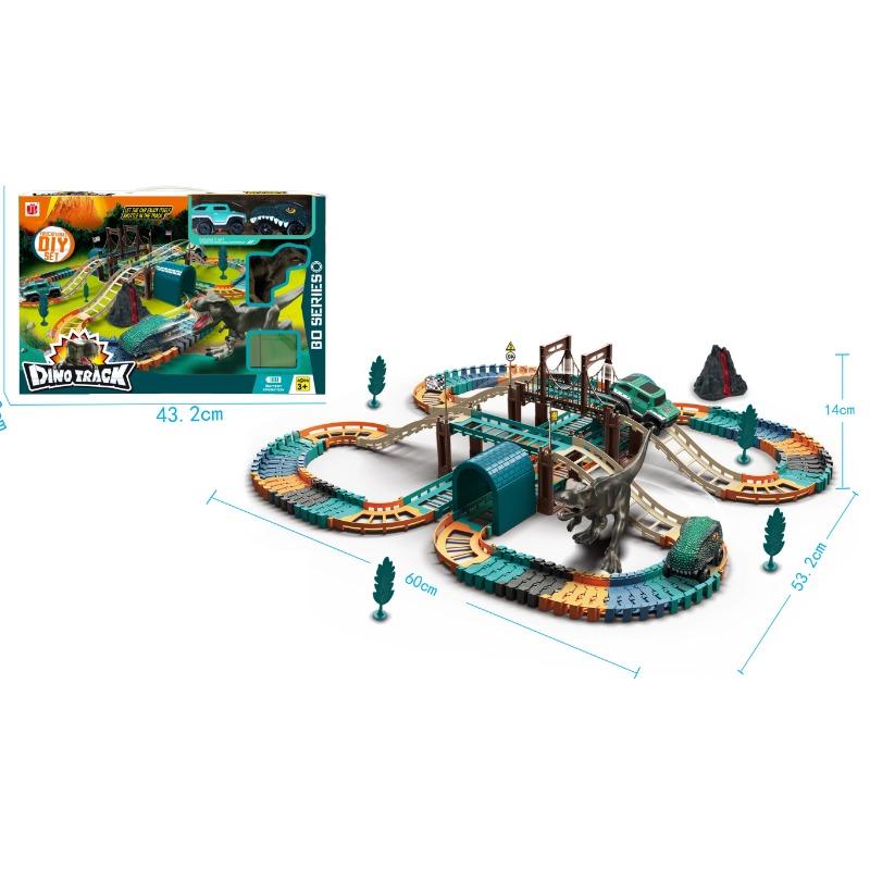 Dino Track Set With Lights And Sound - 2 Car