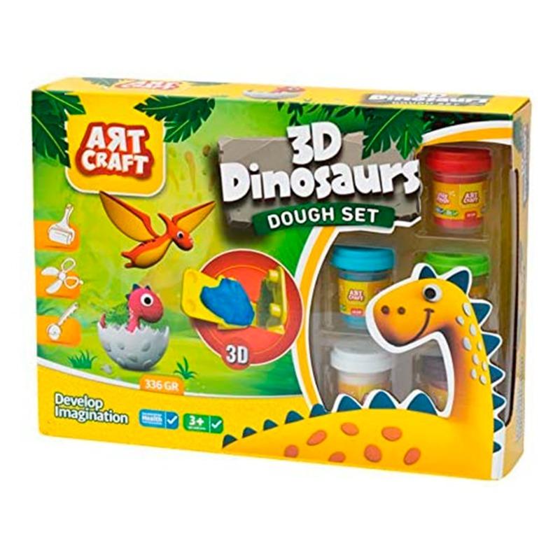 آرت كرافت - طقم صلصال ديناصور ثلاثي الأبعاد 336 جرام