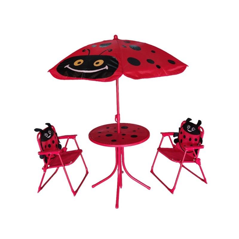 مجموعة كراسي مع طاولة و مظلة