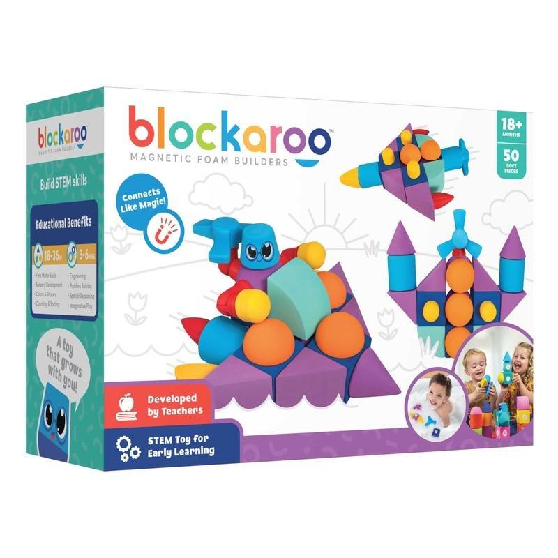 Blockaroo Magnetic Foam Blocks Builder Set - 50 Piece