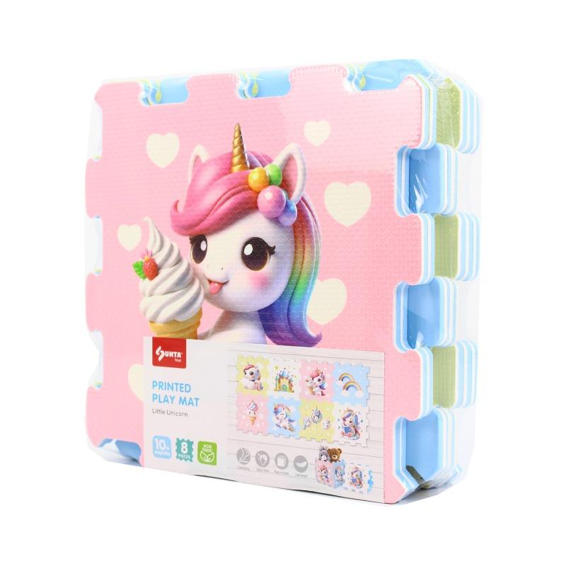 سجادة لعب بازل مطبوعة وحيد القرن الصغير من سنتا 8 قطع