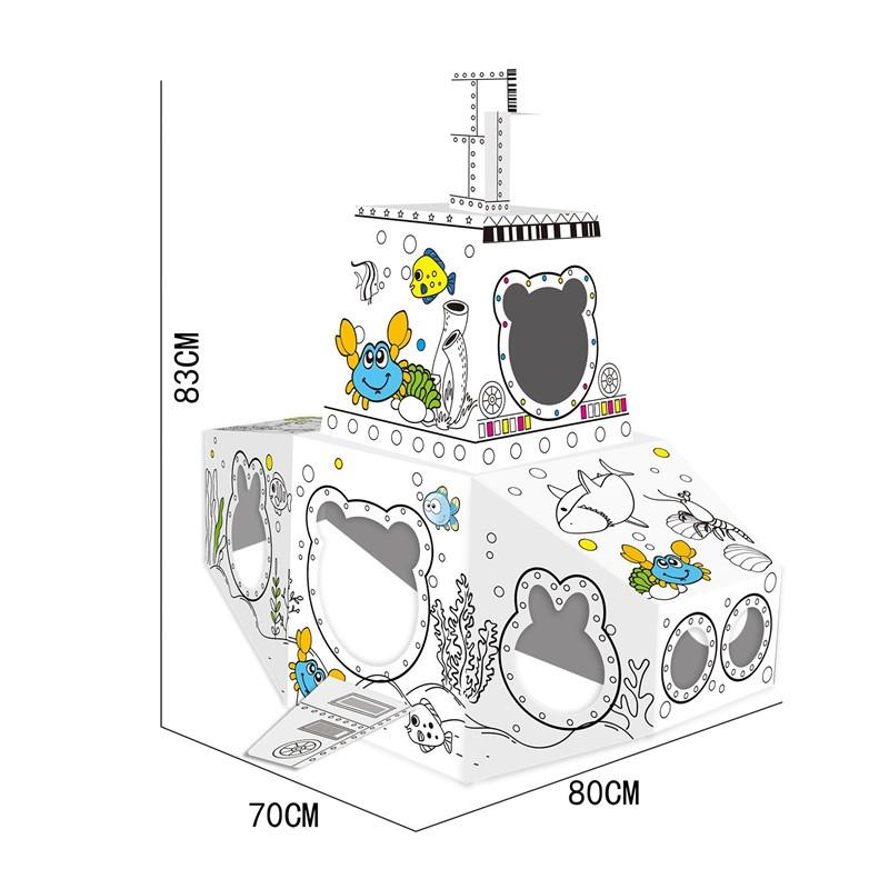 Coloring Cardboard 3D Doodle - Submarine