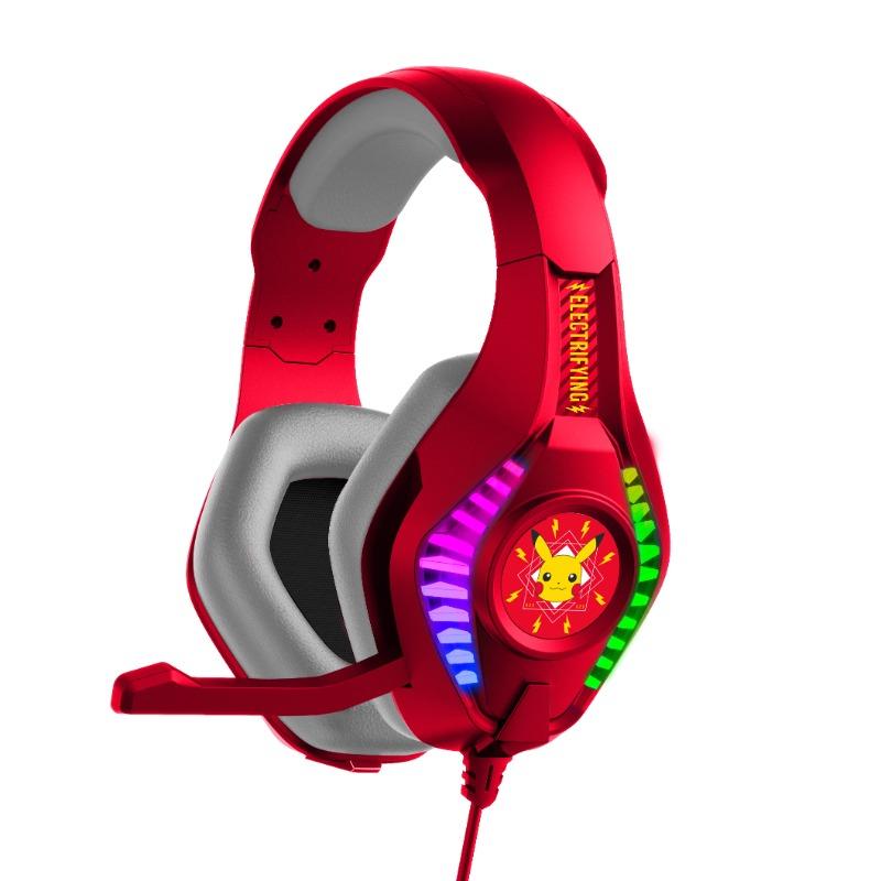 Pokemon Pikachu Pro G5 Gaming Headphones Red
