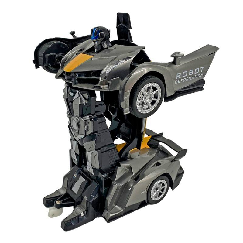Car Transforming Robot Remote Control Toy - Silver