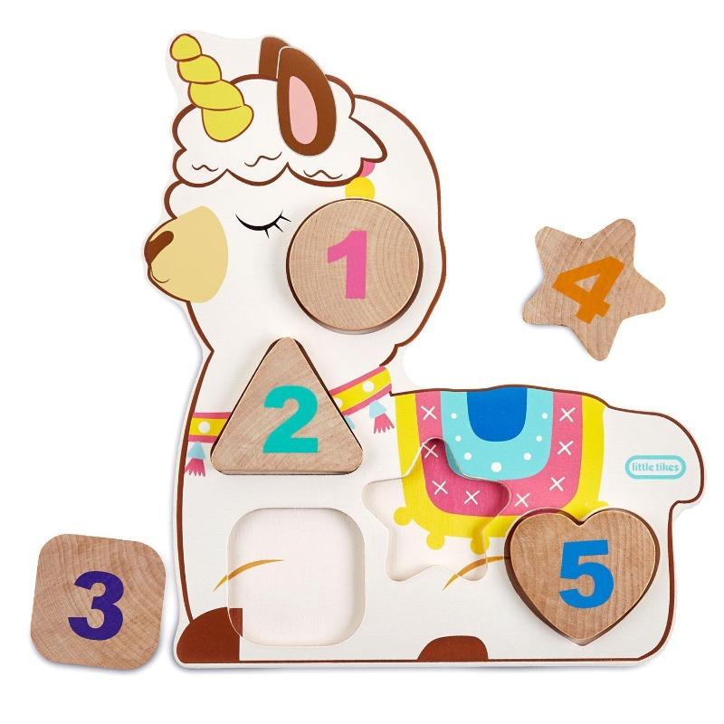 Little Tikes Wooden Critters Number Puzzle - Llama Corn