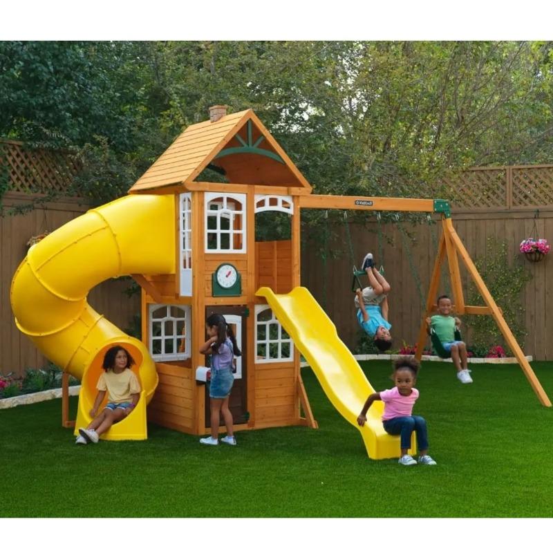 KidKraft Castlewood Wooden Swing Playset