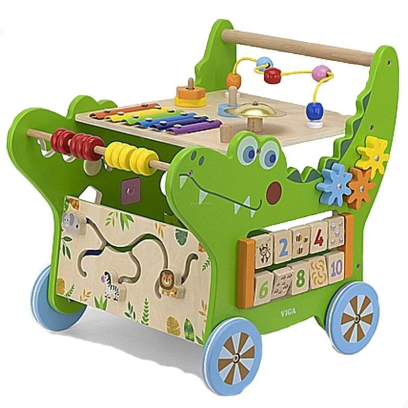 VIGA Wooden Activity Walker - Crocodile