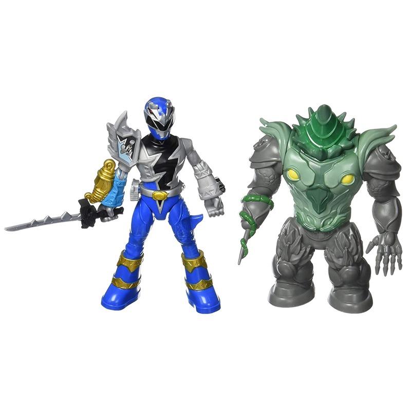 Power Rangers Dino Fury Battle Attackers Blue Ranger vs. Shockhorn