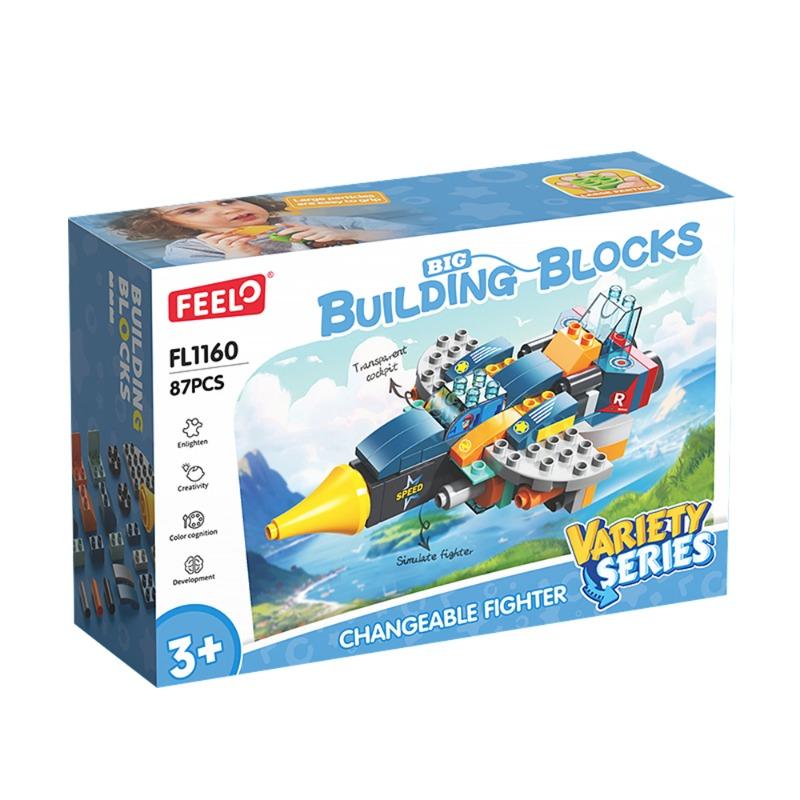 Feelo 3-in-1 Changeable Fighter Jet Building Blocks Set | 87 Pieces