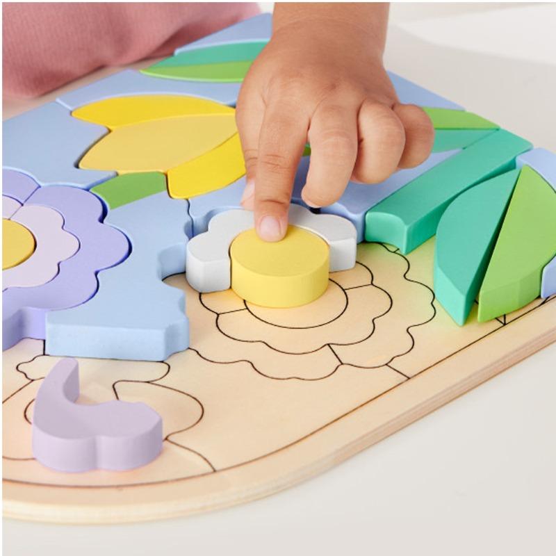 مكعبات أحجية الزهور الخشبية من فيشر برايس