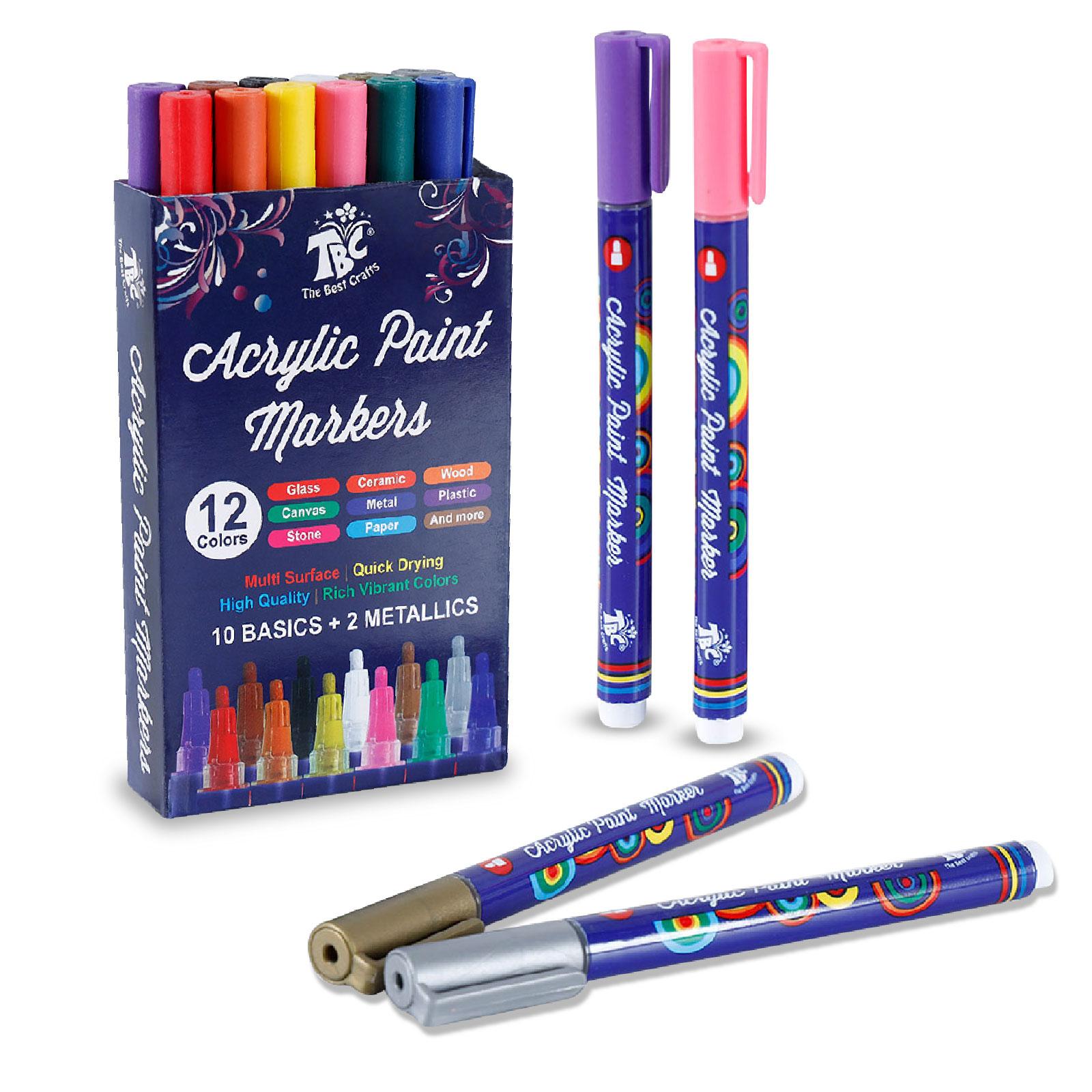 TBC Acrylic Paint Markers - 12 Colors