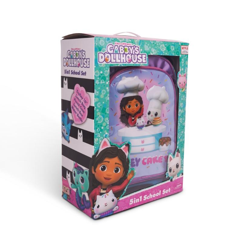 Gabby Doll House 5-in-1 Wheeled Bakery Cake School Set 16 Inch