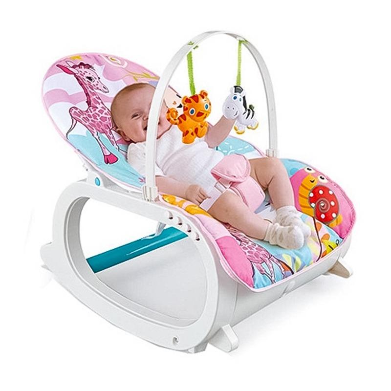 كرسي هزاز للاطفال مع موسيقى- لون وردي