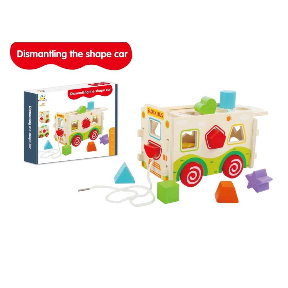Baby Love Wooden Block Bus Shape Sorter