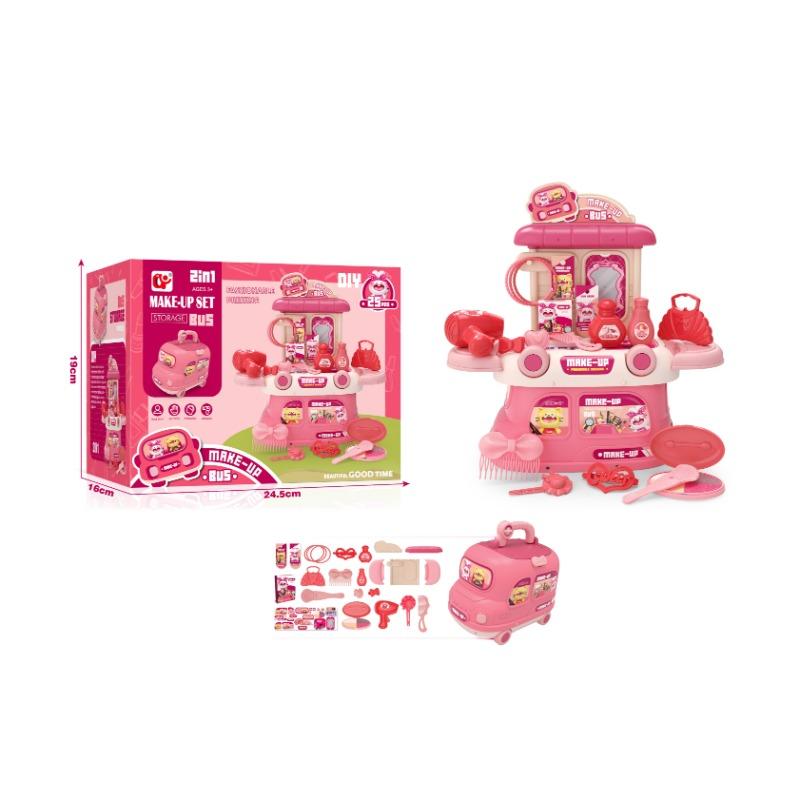 Beauty MAkeup Kit Package Bus Pretend Toys Set