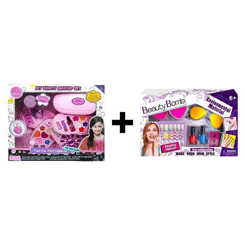 Buy 1 Get 1 Free Sparkle And Gliter Make Up And nails Set + Beauty Bomb 3d Nail Art Cosetics Set With Glasses