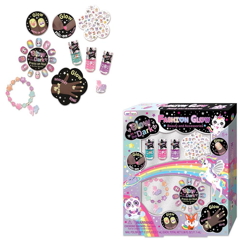 هوت فوكاس - مجموعة الأظافر جلو ان ذا دارك فاشن