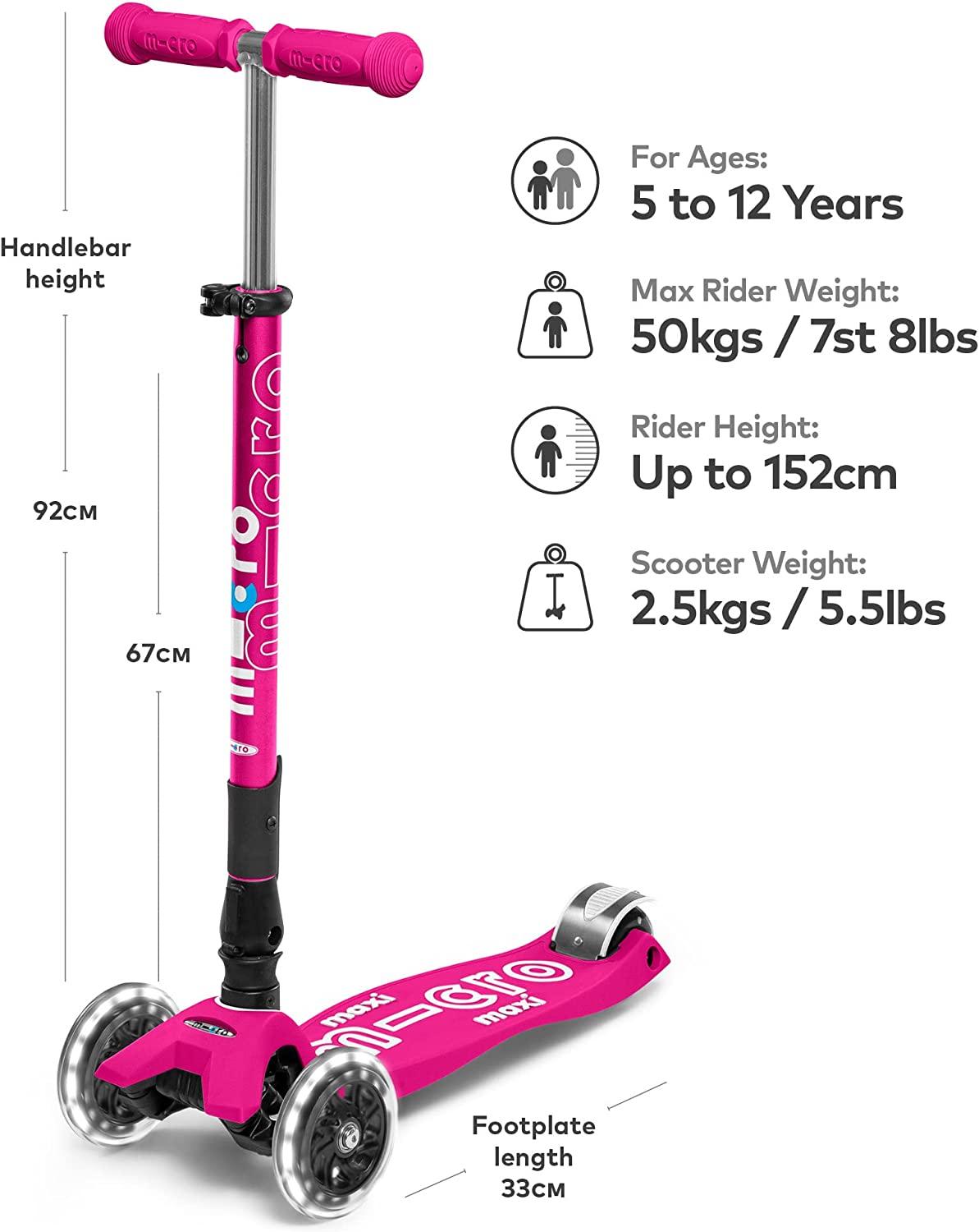 Maxi Micro Deluxe Foldable Scooter - Pink