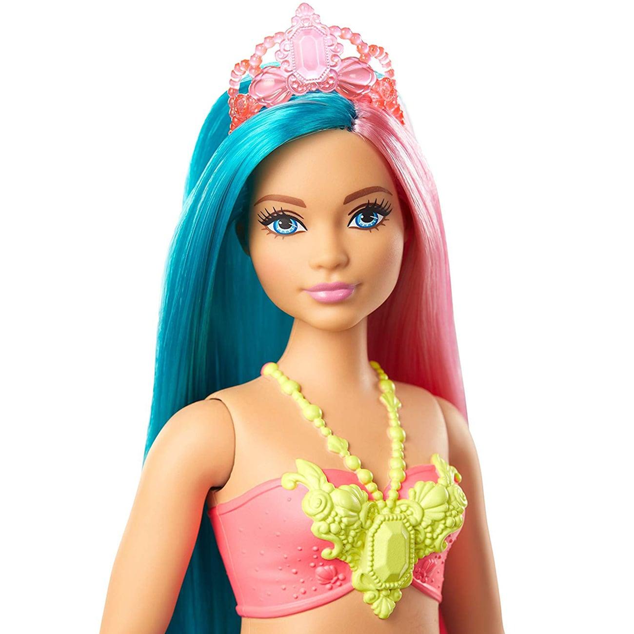 دمية حورية البحر باربي وشعرها الأخضر والوردي